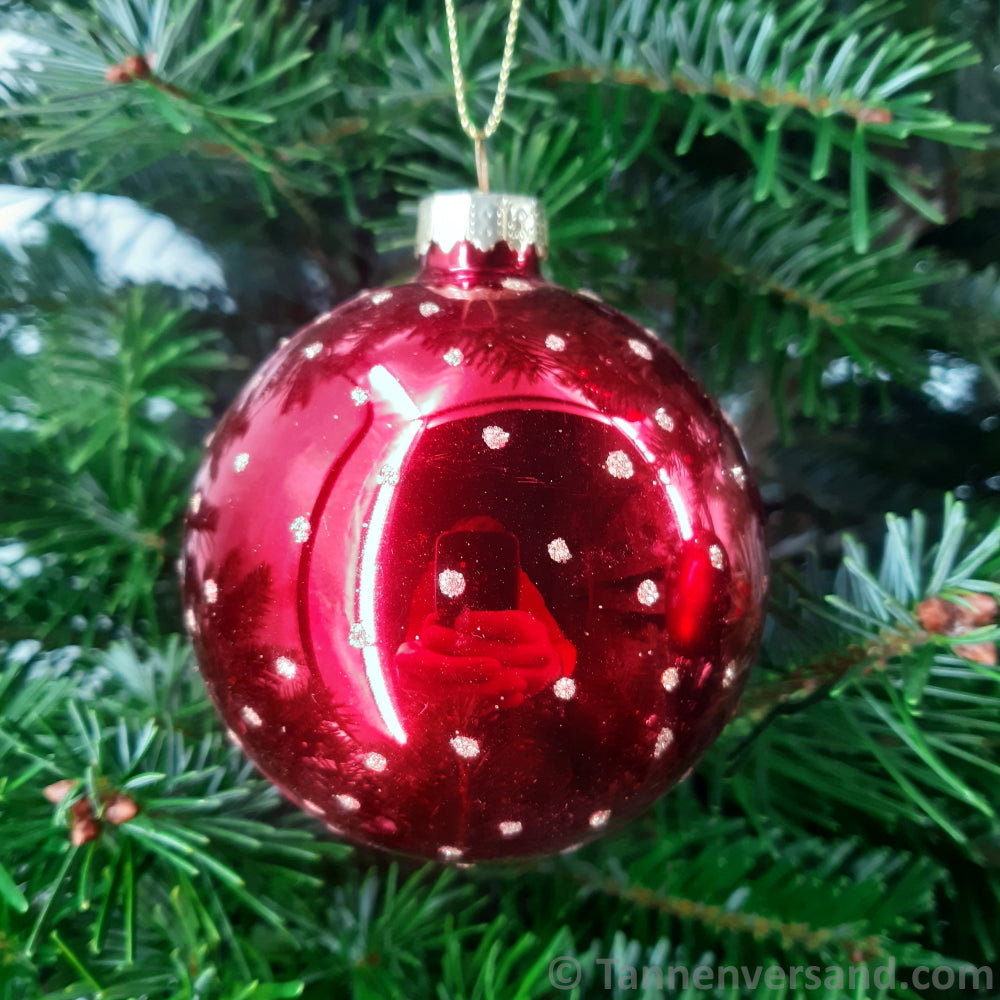 Weihnachtskugel aus Glas Rot Gold 8 cm 4er Set 2