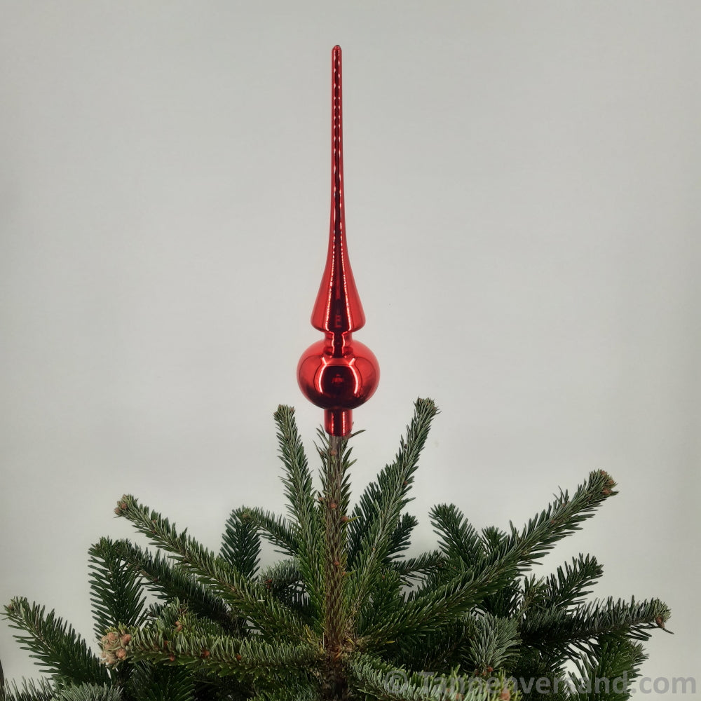 Weihnachtsbaumspitze Aus Glas Von Inge-glas - 28 Cm Hoch, Rot Glänzend