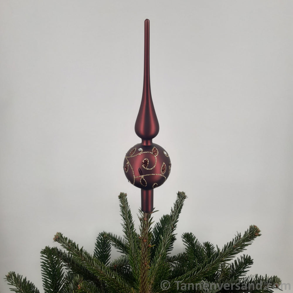 Baumspitze aus Glas Walnuss Matt 26 cm