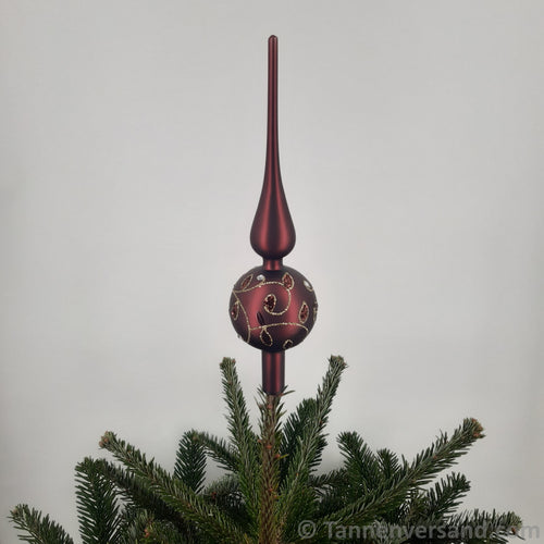 Baumspitze aus Glas Rot Gold Matt 31 cm 1
