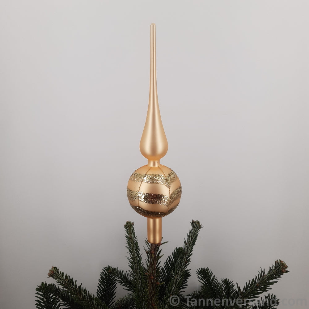 Baumspitze aus Glas Zimt Gold Glanz 31 cm 1