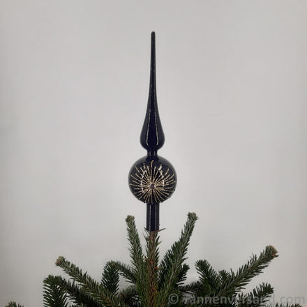 Baumspitze aus Glas Schwarz Gold Glanz 31 cm 1