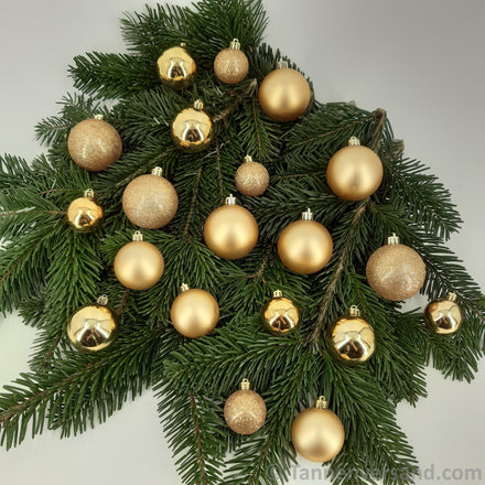Weihnachtskugel Bruchfest Gold 6 cm Glanz Matt Glitter Mix 1