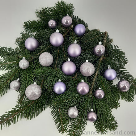 Weihnachtskugel Bruchfest Heidelila 6 cm Glanz Matt Glitter Mix 1