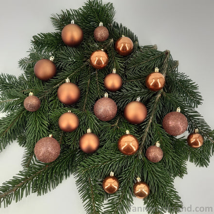 Weihnachtskugel Bruchfest Zimt 6 cm Glanz Matt Glitter Mix 1