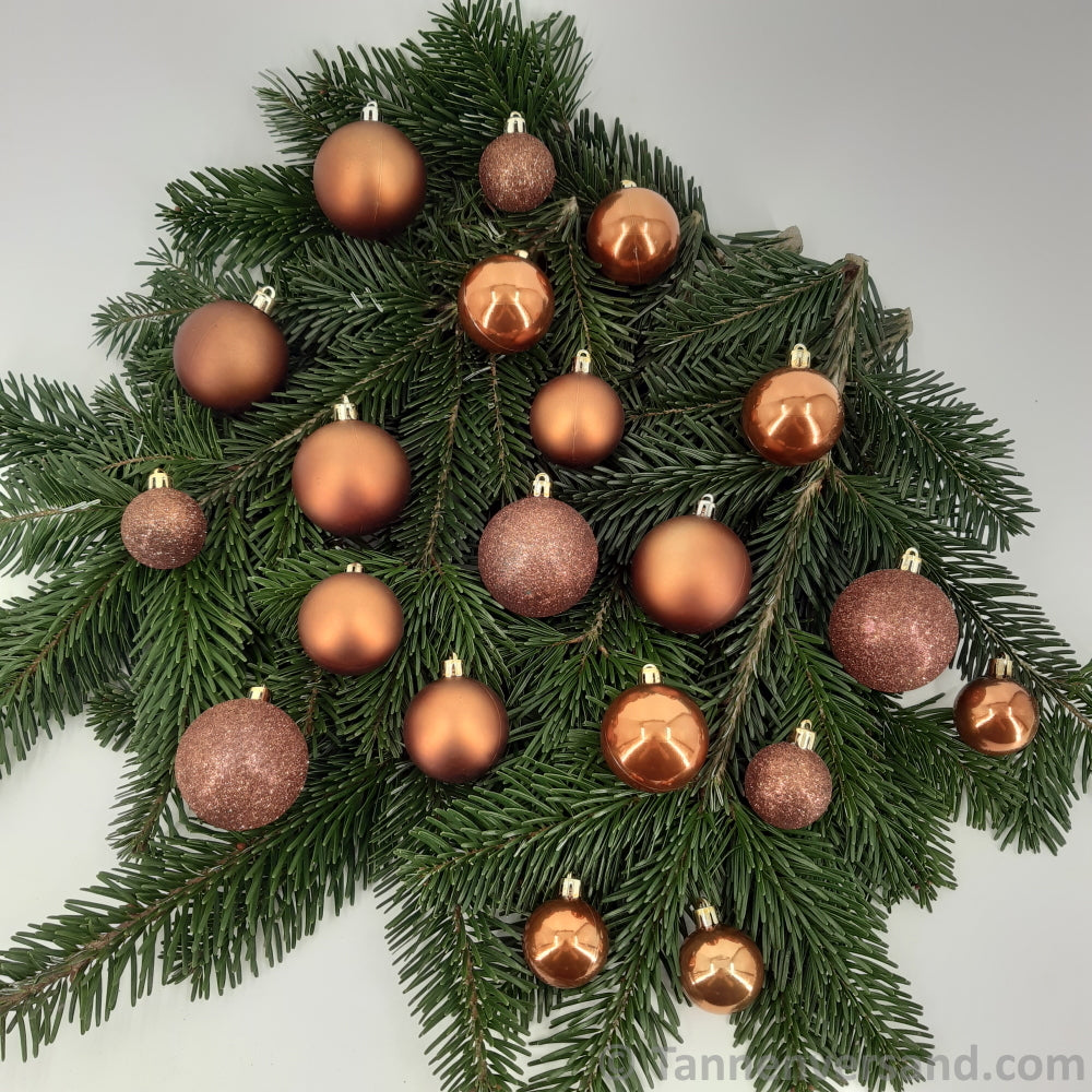 Weihnachtskugel Bruchfest Zimt 6 cm Glanz Matt Glitter Mix 1