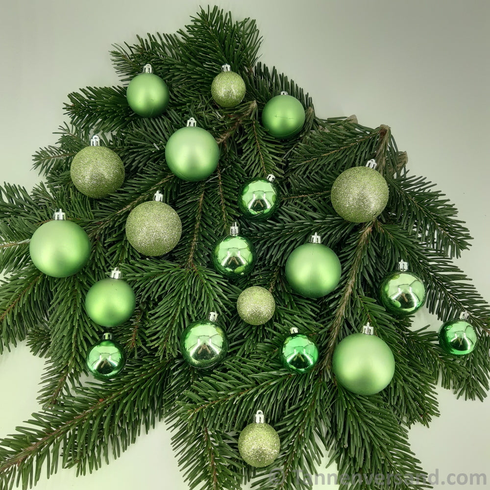 Weihnachtskugel Bruchfest Mistelgrün 6 cm Glanz Matt Glitter Mix 1