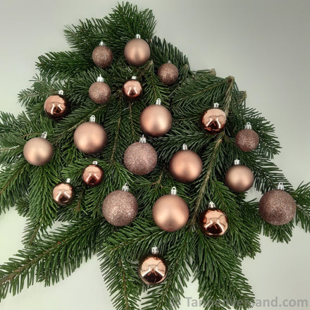 Weihnachtskugel Bruchfest Walnuss 6 cm Glanz Matt Glitter Mix 1
