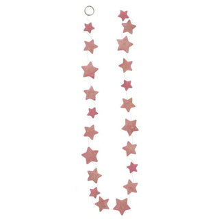 Girlande Sterne aus Capiz Rosa Gold 7 x 180 cm