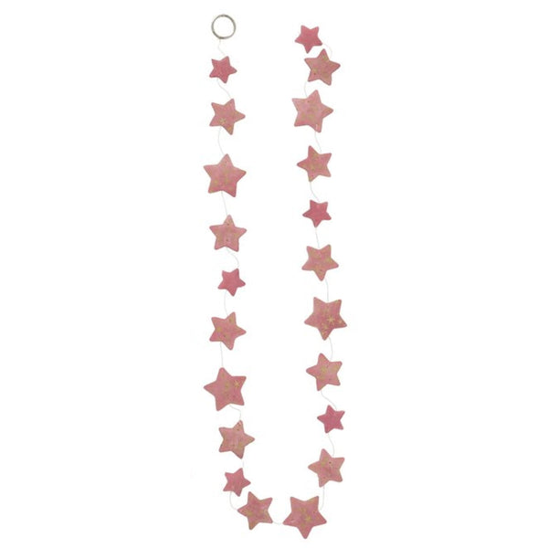 Girlande Sterne aus Capiz Rosa Gold 7 x 180 cm