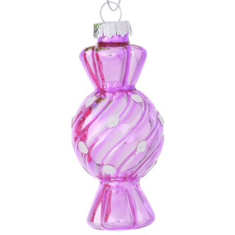 Anhänger Bonbon aus Glas Rosa Glanz 8 cm